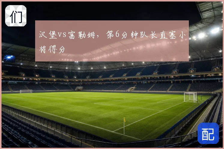 汉堡vs富勒姆,第6分钟队长直塞小将得分